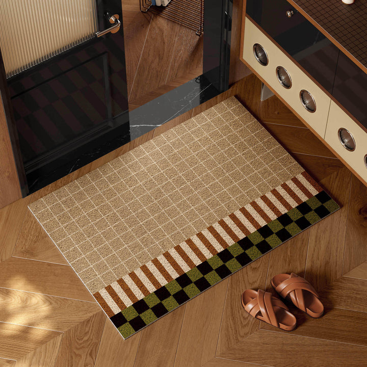 Checkerboard Patterned Entrance Mat