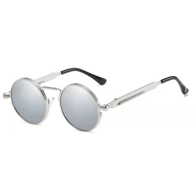 Ladies Round Metal Sunglasses with Mirrored Lenses Kalsten
