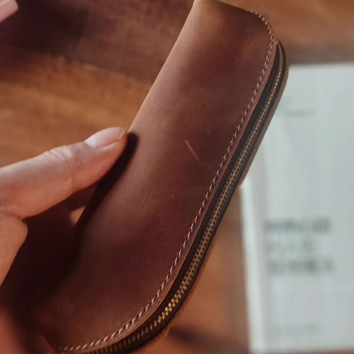 Premium Genuine Leather Pencil Pouch