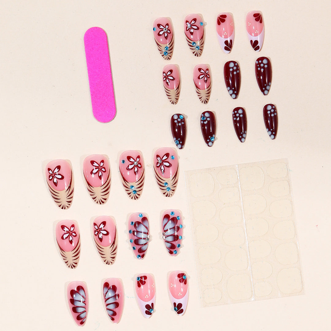 Artistic Floral Nail Art Extensions Kalsten