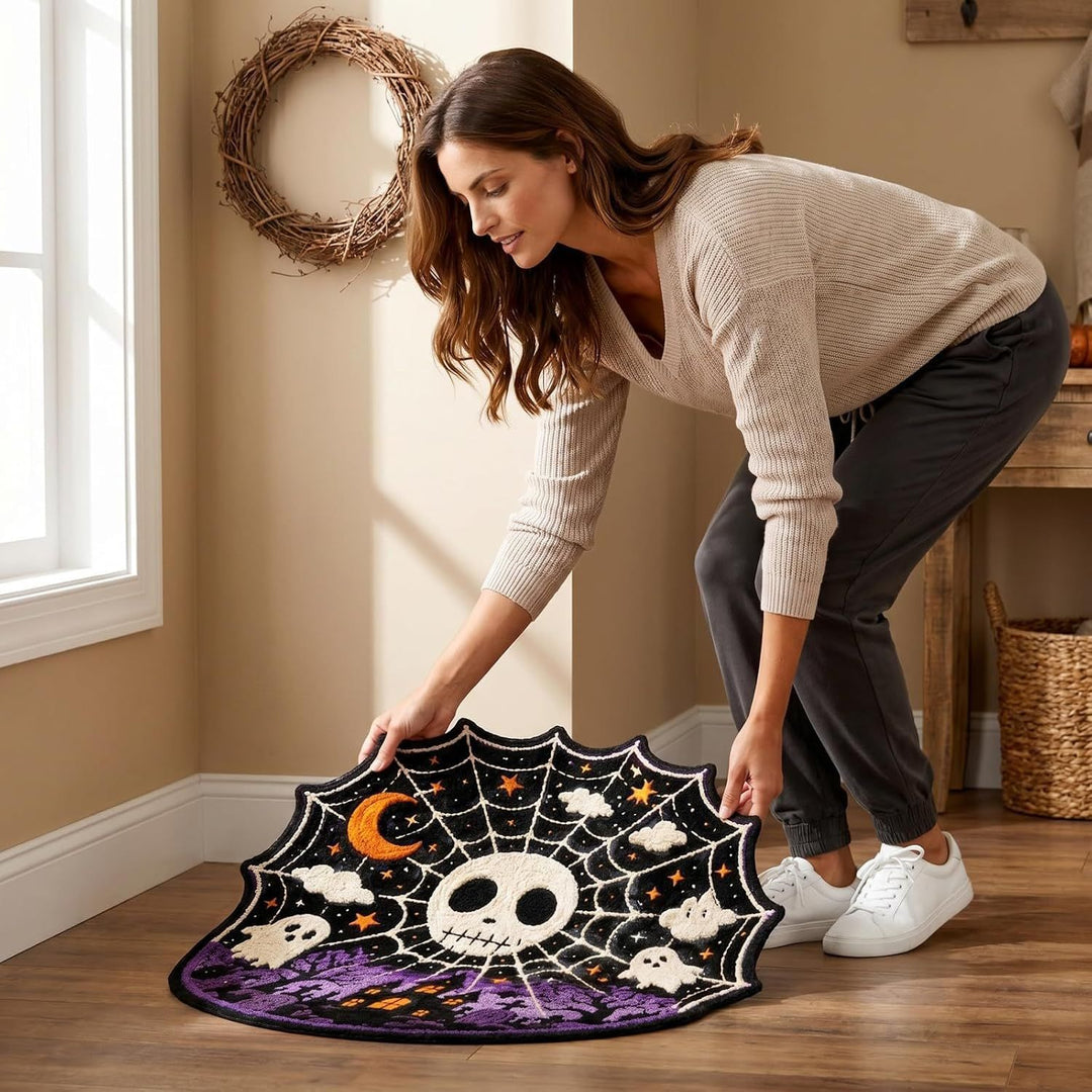 Artistic Halloween-Themed Floor Mat