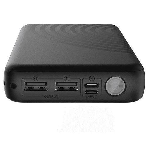 High-capacity wireless power bank with integrated retractable charging cables and LED battery indicators Kalsten