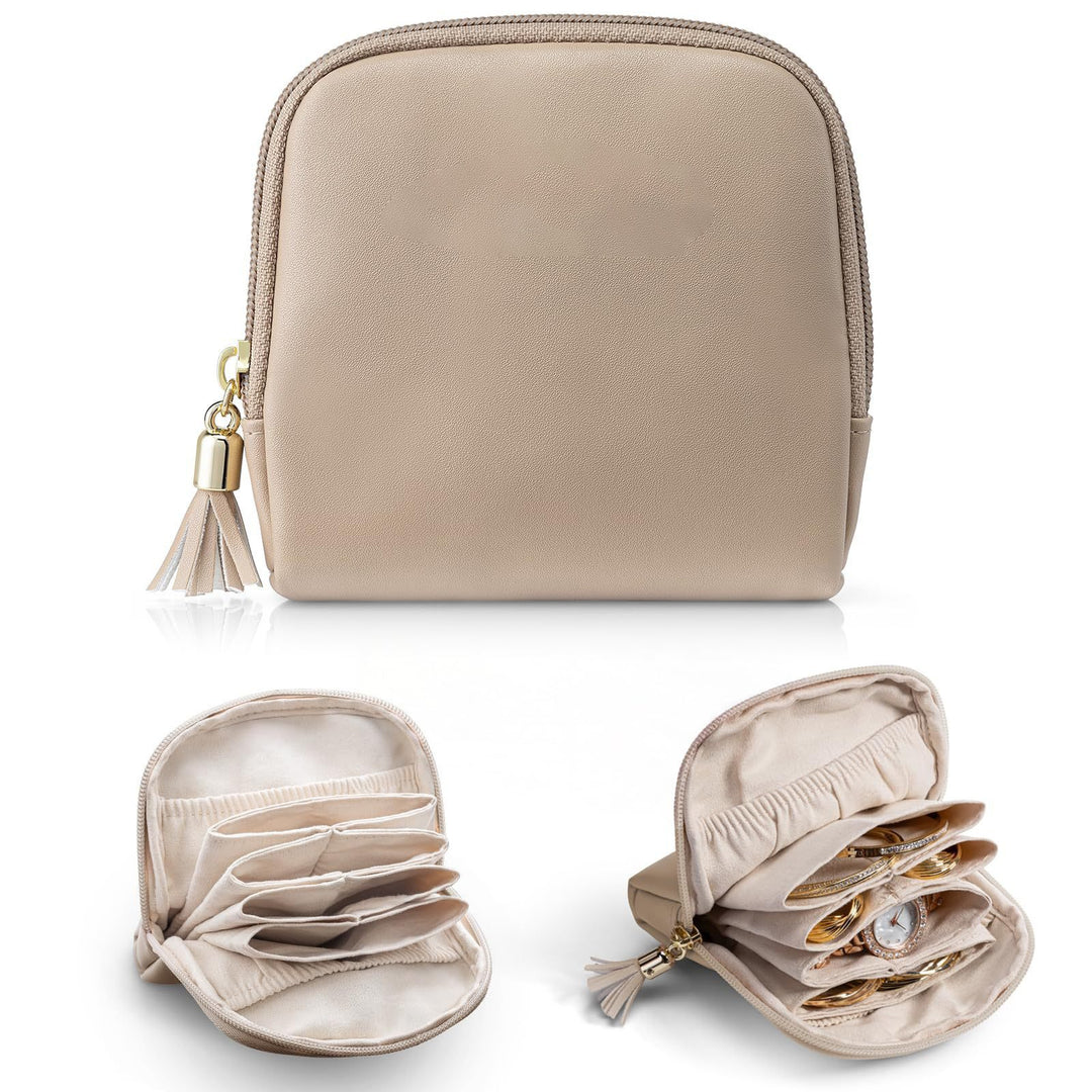 Cosmetic organizer with structured interior and elegant tassel Kalsten