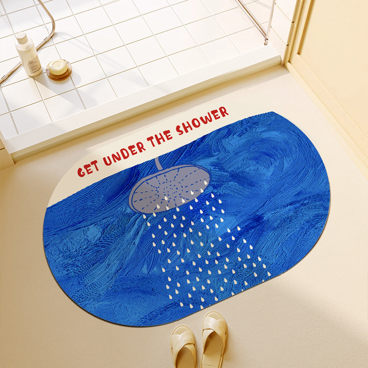 Playful Bath Mat with Showerhead Design
