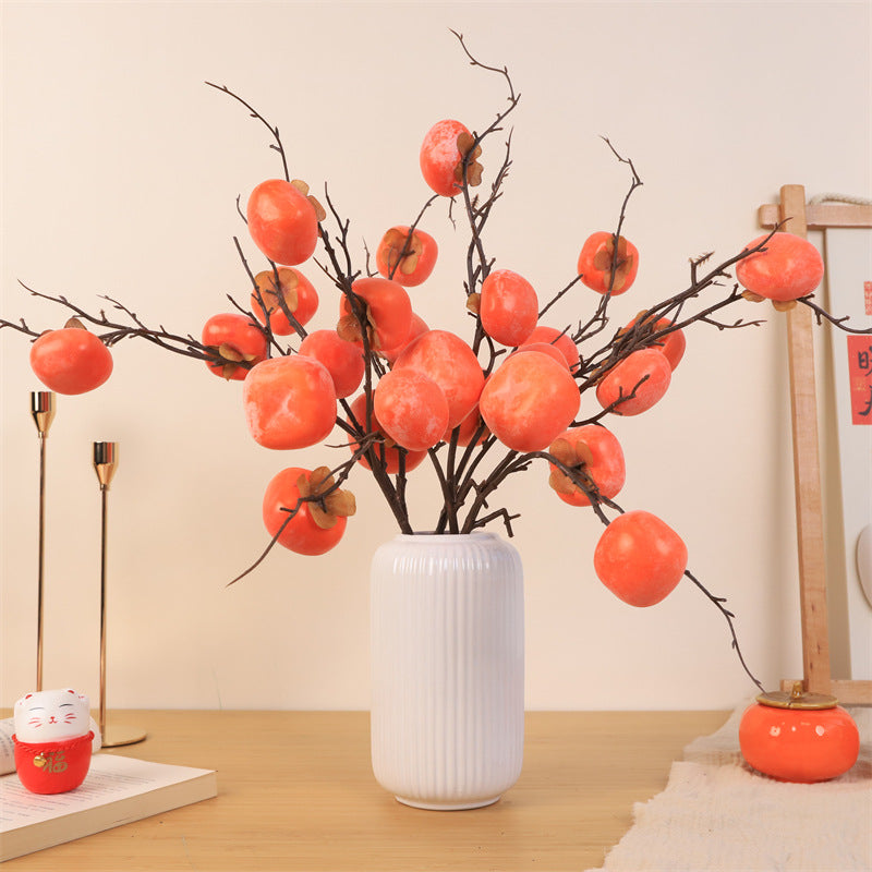 Decorative Artificial Persimmon Branch for Home Decor