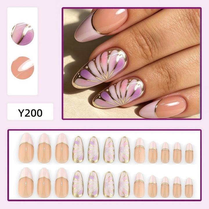 Artificial nail set with elegant geometric design Kalsten