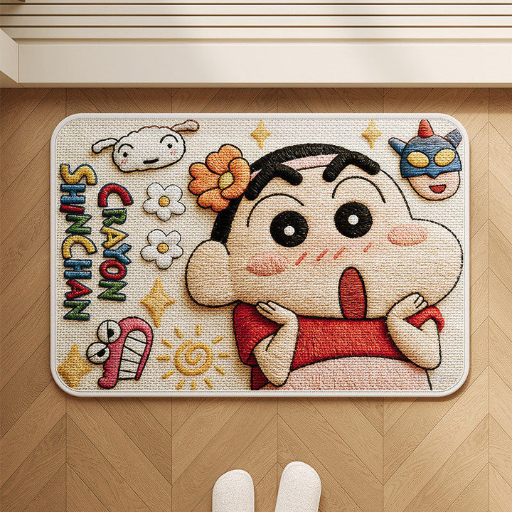 Cartoon Character Plush Bath Mat for Bathroom