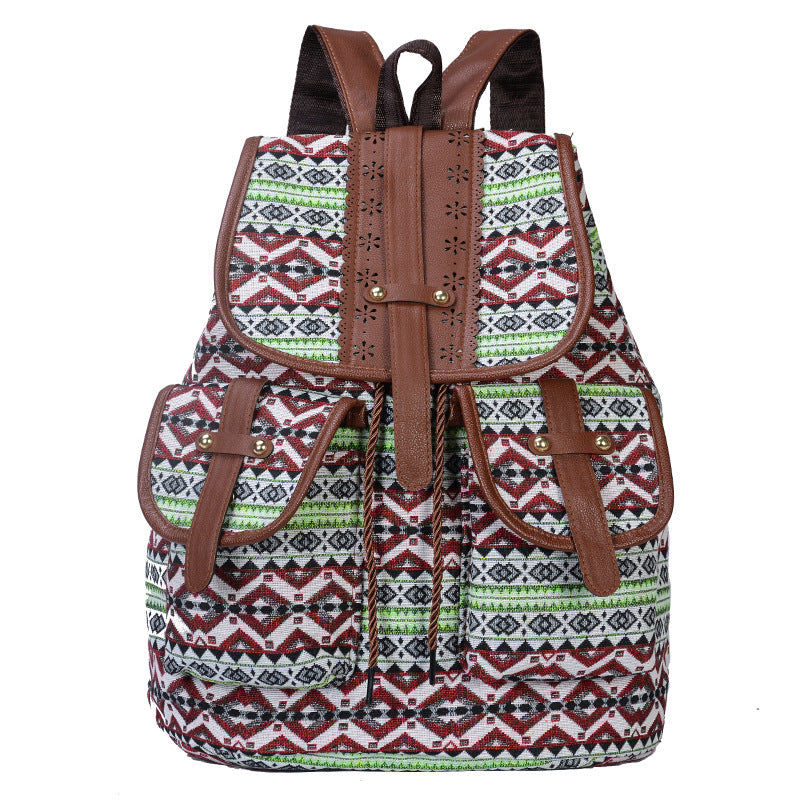 Bohemian Ethnic Print Backpack Kalsten