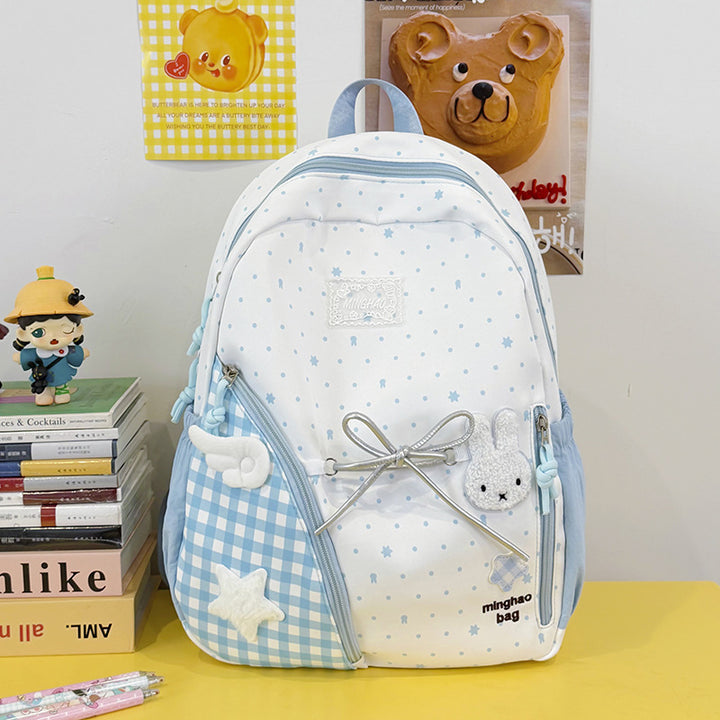 Cute Illustrated Star-Print Backpack Kalsten