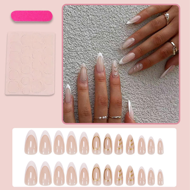 Acrylic nail set with elegant lace design and creative accents Kalsten
