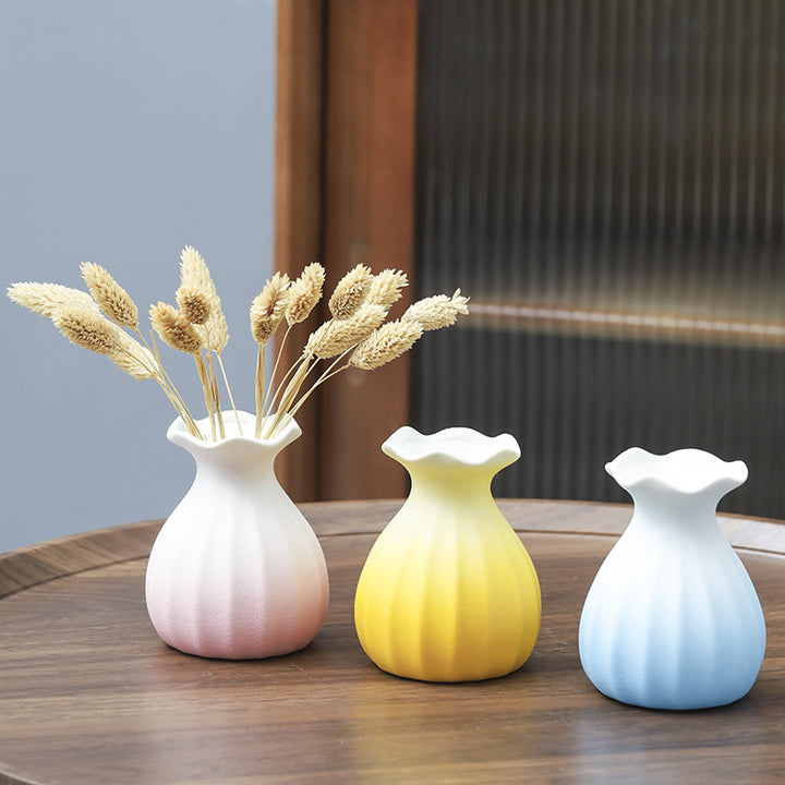 Geometric Faceted Ceramic Flower Vase Kalsten