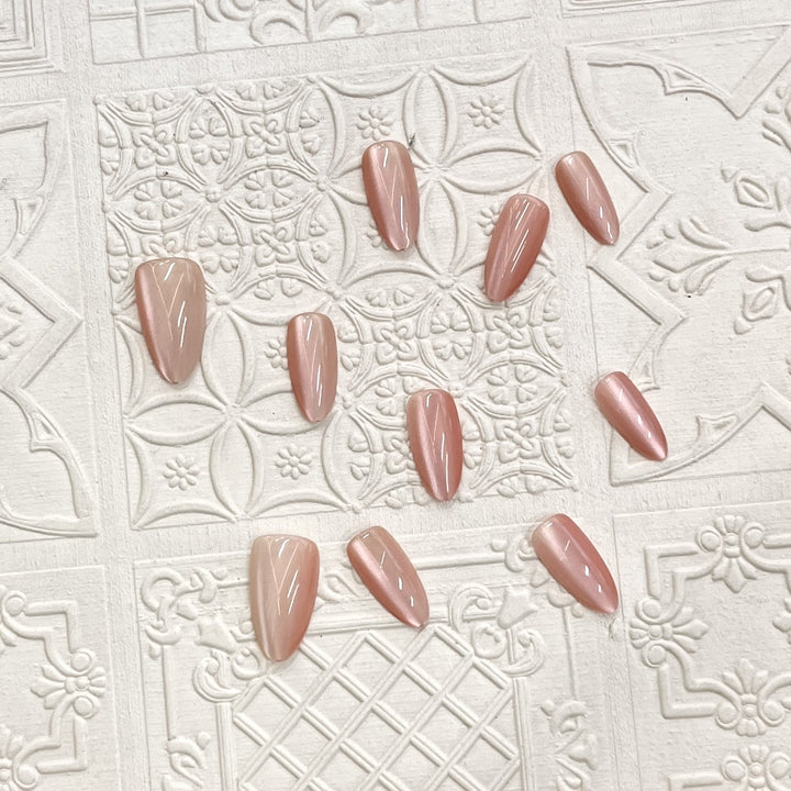 Glossy Almond-Shaped Press-On Nail Set Kalsten 1787225130