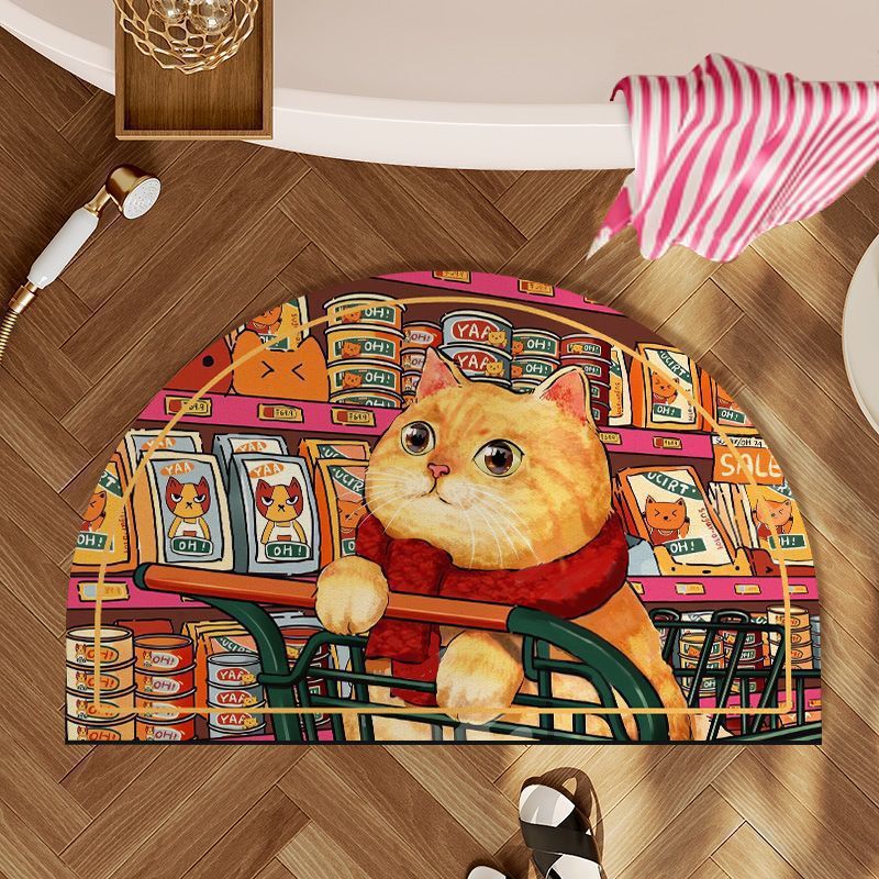 Decorative Cat-Themed Area Mat Kalsten