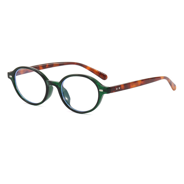 Women's fashionable round reading glasses with flexible plastic frame Kalsten