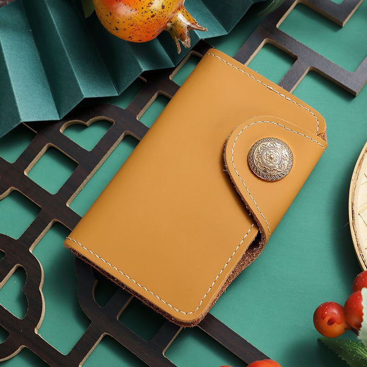 Luxury Leather Snap Closure Card Holder Kalsten