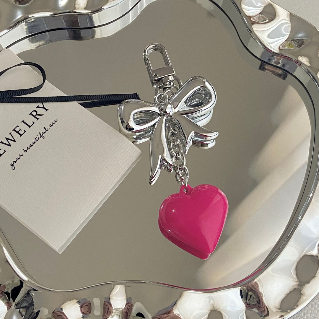 Heart and Bow Charm Keychain Kalsten
