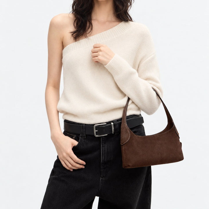 Elegant Suede Shoulder Purse