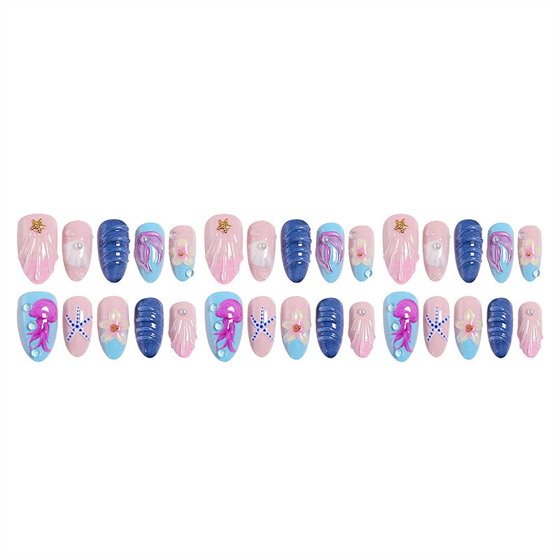 Artistic Nail Tips in Maritime Style Kalsten
