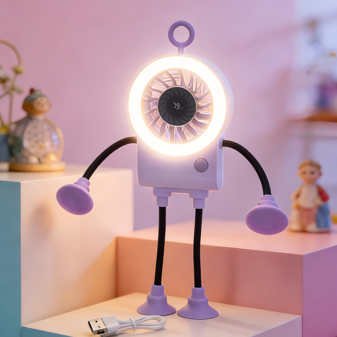 Ladies Creative Table Fan with LED Lighting and Flexible Mounting Kalsten