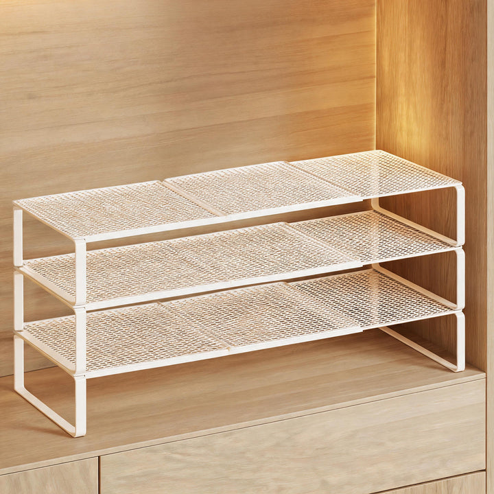 Adjustable Expandable Mesh Closet Shelf Riser with Sturdy U-Leg Support