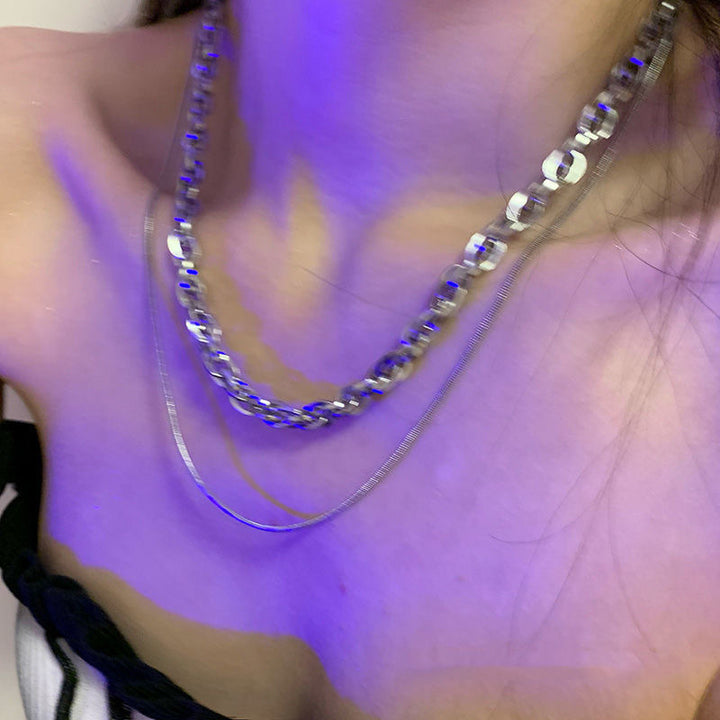 Layered Textured Chain Necklace Kalsten
