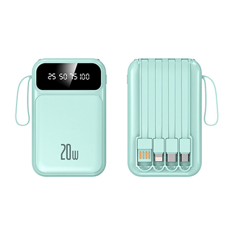 Portable power bank with integrated multifunctional charging cable and digital display Kalsten