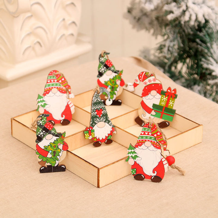 Decorative Wooden Gnome Figurine Set Kalsten