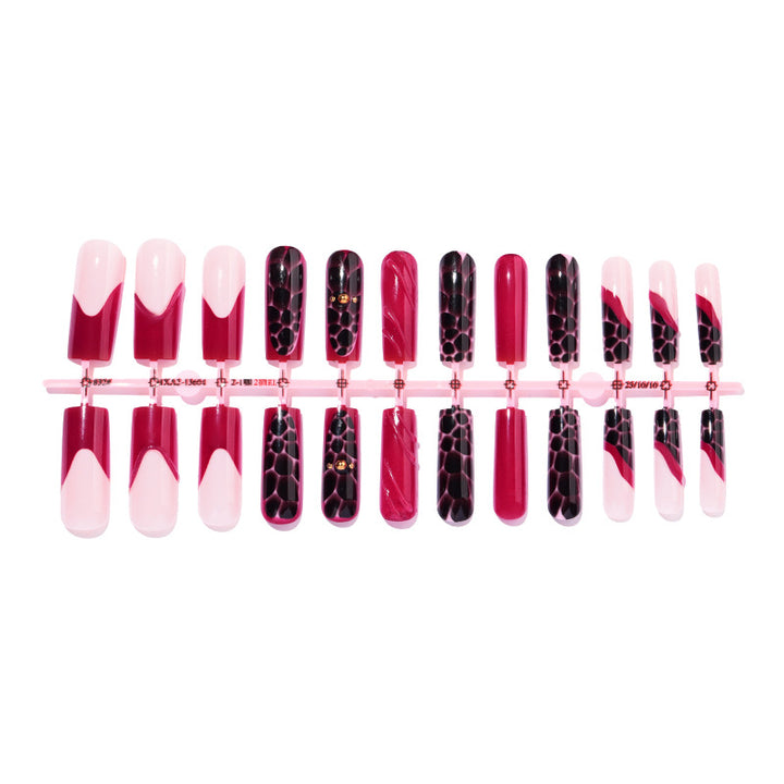 Artistic Press-On Nail Set with Decorative Patterns kalsten