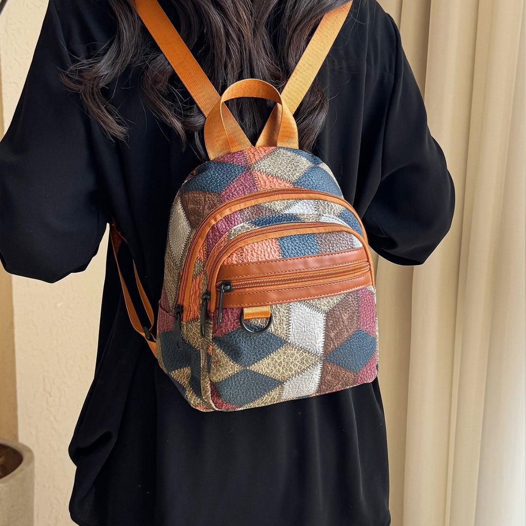 Women's Stylish Geometric Patterned Mini Backpack Kalsten