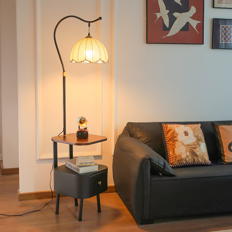 Stylish Floor Lamp with Integrated Side Table