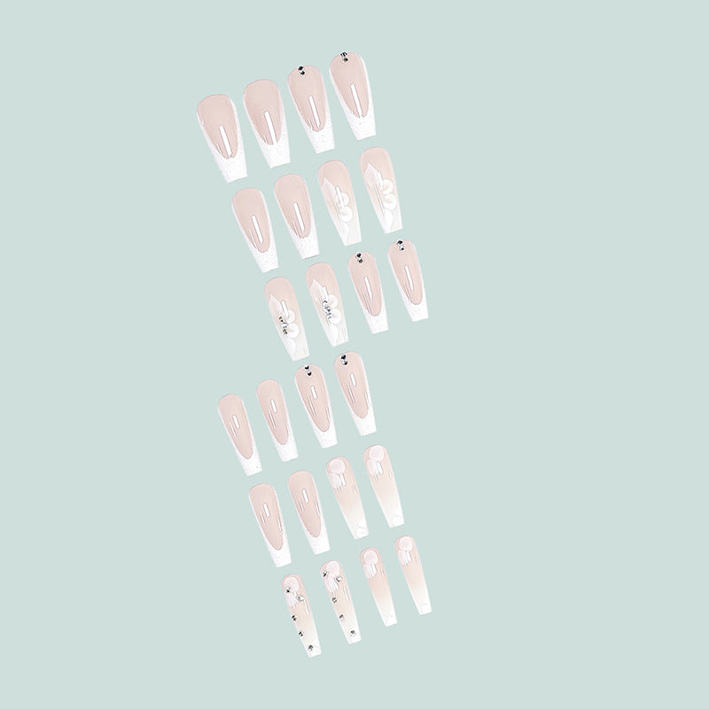 Glamorous stiletto artificial nails with floral details Kalsten