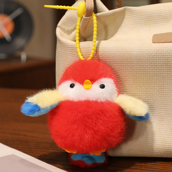 Fluffy Plush Chick Bag Charm Keychain with Flexible Loop Strap Kalsten