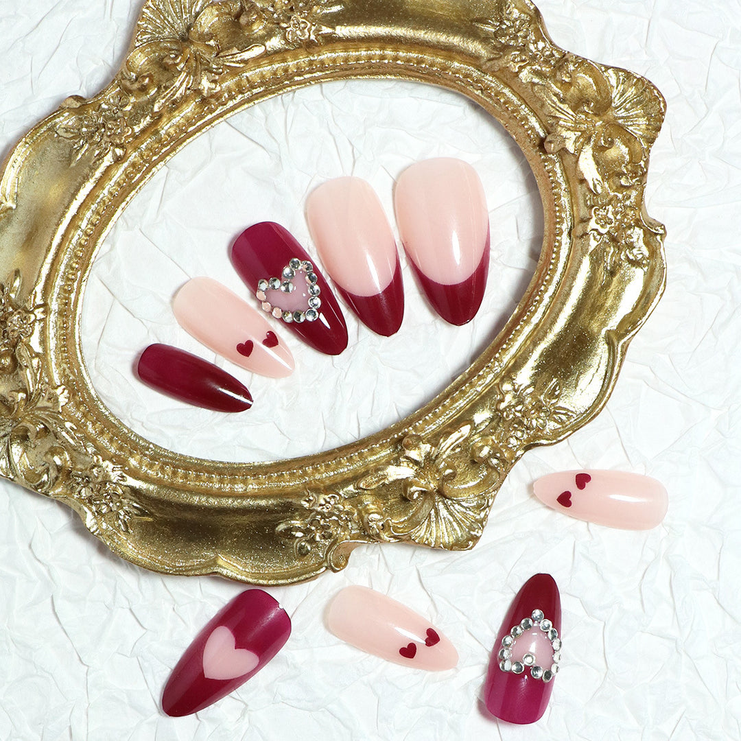 Artistic Heart-Design Press-On Nails Kalsten