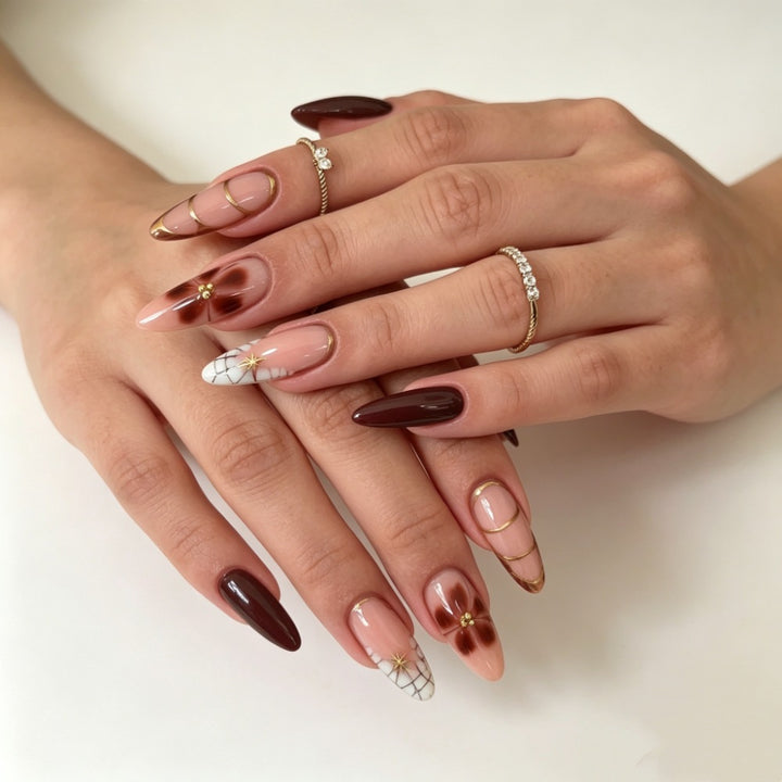 Artistic Almond-Shaped Nail Enhancements