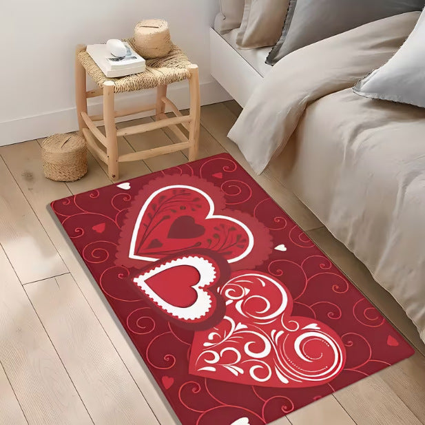 Romantic Heart-Themed Area Rug Kalsten