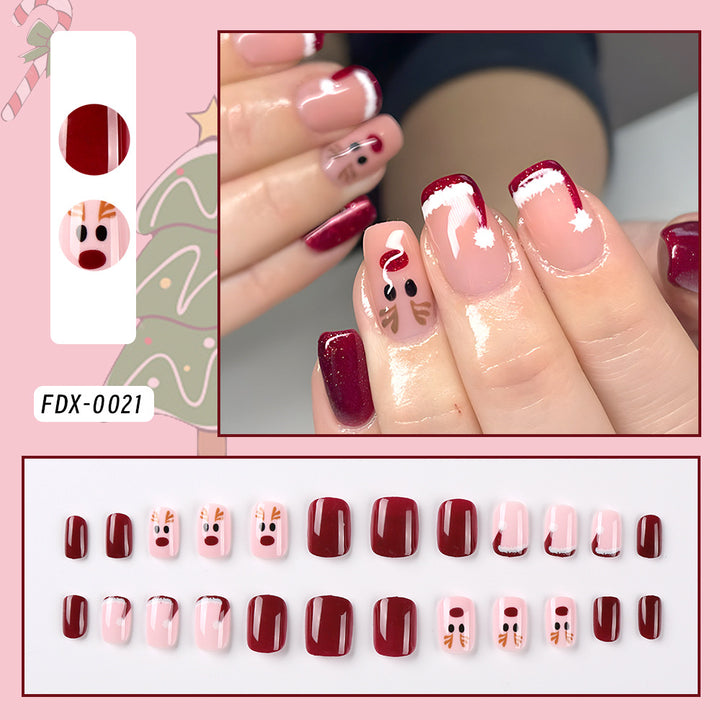 Festive Holiday Themed Press-On Nail Set
