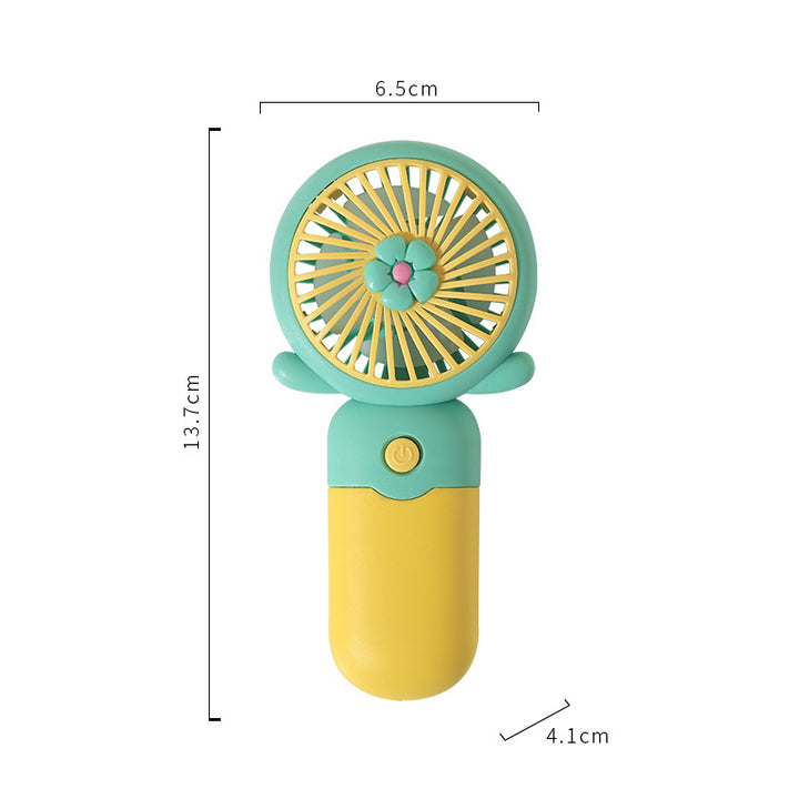 Unisex Portable Hand Fan with Cheerful Flower Design Kalsten