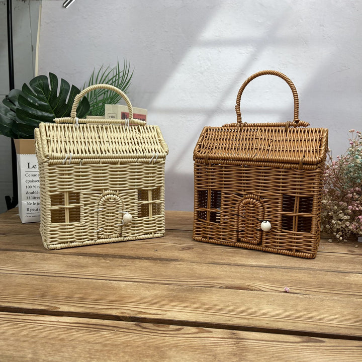 Women's stylish braided basket with rounded roof Kalsten