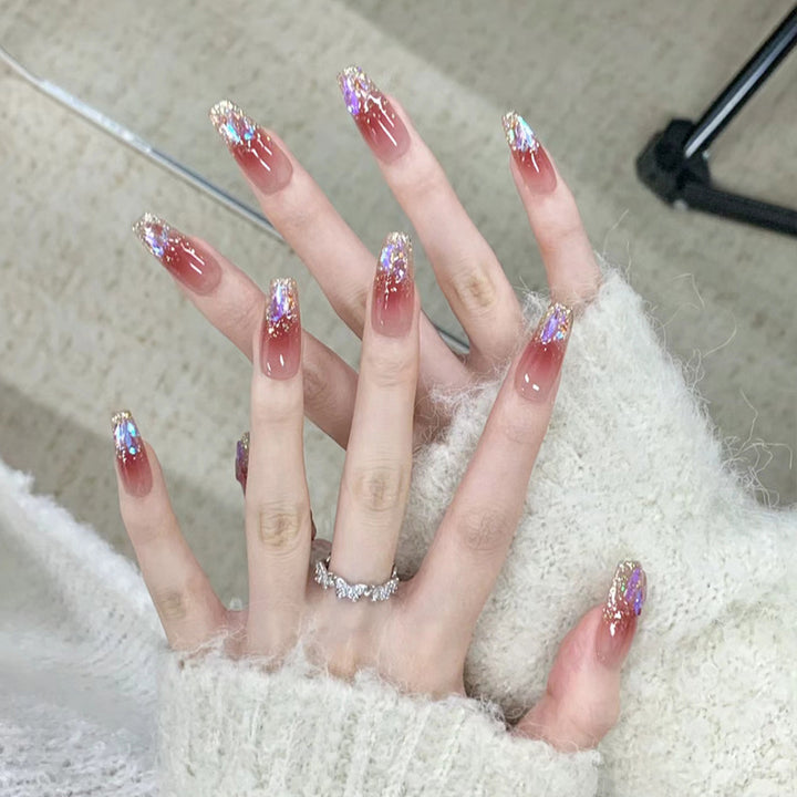 Stylish Press-On Nail Set with Elegant Floral Accents Kalsten