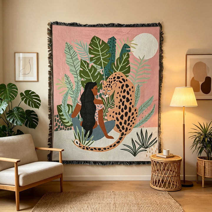 Nature-Inspired Artistic Throw Blanket