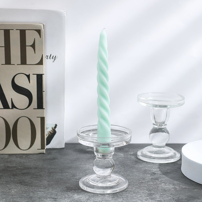 Pressed Glass Pedestal Candle Holder for Taper & Pillar Candles