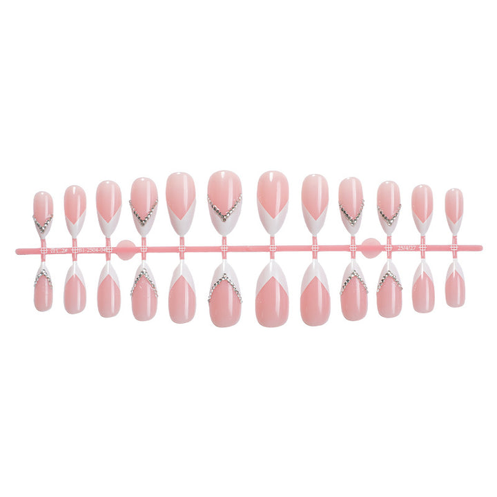 Elegant Pointed Press-On Nails with Rhinestone Accents Kalsten