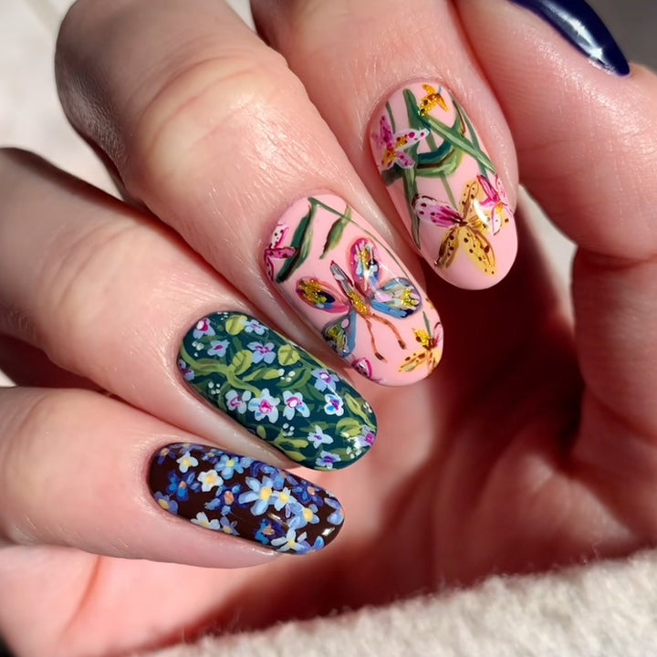 Vibrant Floral Nail Art Design Kalsten