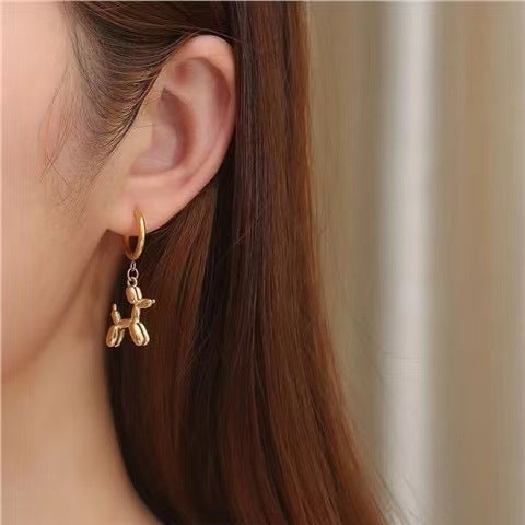 Playful Dog Pet Earrings Made of High-Quality Metal Kalsten