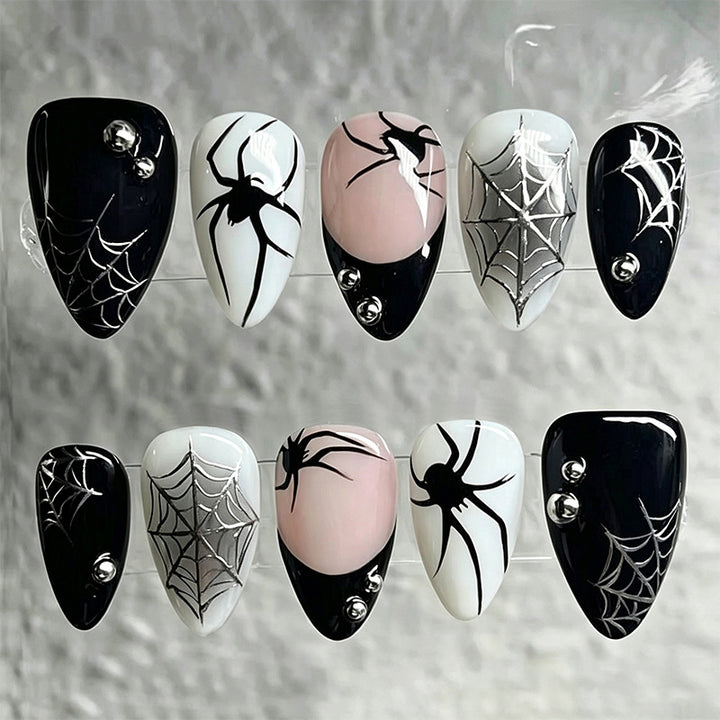 Creative nail art set with Halloween spider design Kalsten