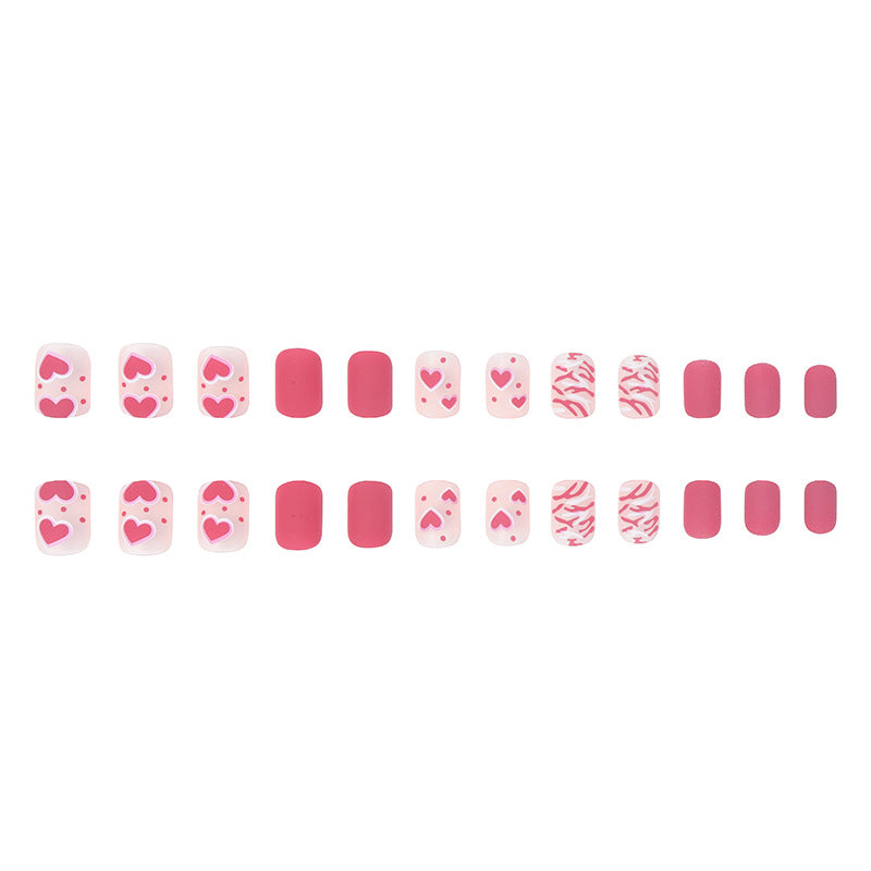 Decorative Heart Theme Press-On Nails Kalsten
