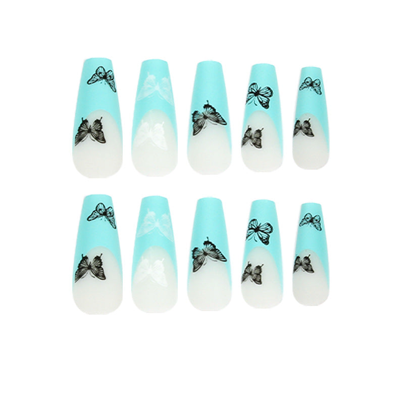 Artificial nail extensions with butterfly design Kalsten