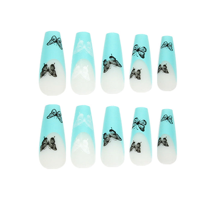 Artificial nail extensions with butterfly design Kalsten
