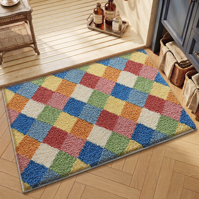 Textured Geometric Bath Rug Kalsten