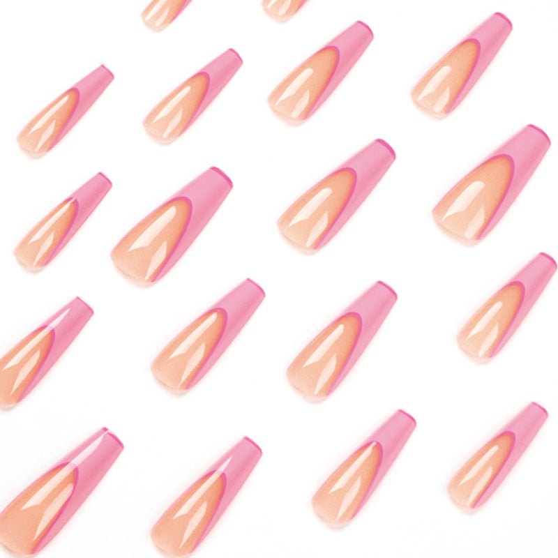 Artificial nail extensions with modern ombre design Kalsten